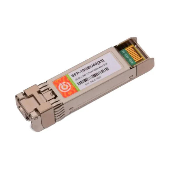 Transceiver SFP+ Bidireccional 10G, Monomodo BX-U, Upstream, alcance 40km, 1270nm-TX/1330nm-RX, LC Simplex, DDM/DOM, MSA, COM